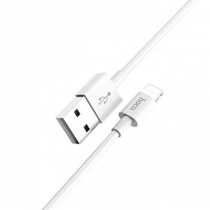 Кабель Hoco X23, Lightning - USB, 2 А, 1 м, TPE оплетка, белый