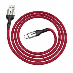 Кабель Hoco U68, USB - Type-C, 5 А, 1.2 м, красный