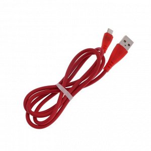 Кабель Smartbuy iK-12RG, microUSB - USB, 2 А, 1 м, резиновая оплетка, красный