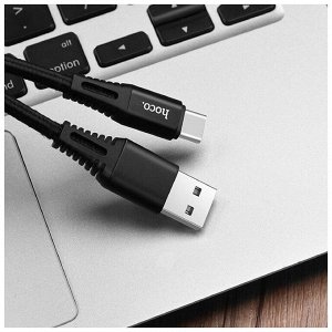 Кабель Hoco X22, USB - Type-C, 5А, 1 м, нейлон, чёрный