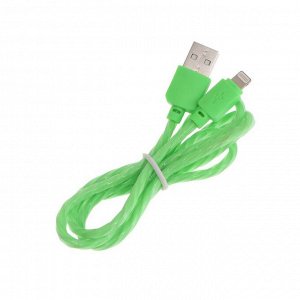 Кабель Smartbuy iK-512SPS, Lightning-USB, 2 А, 1м, силикон, передача данных/зарядка, зеленый