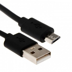 Кабель Windigo, microUSB - USB, 2 А, зарядка + передача данных, TPE оплетка, 1 м, черный