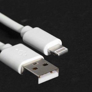 Кабель Windigo, Lightning - USB, 2 А, зарядка + передача данных, TPE оплетка, 1 м, белый