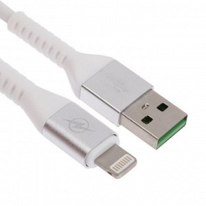 Кабель Smartbuy iK-512FL, Lightning - USB, 2 А, 1 м, TPE оплетка, металл, белый