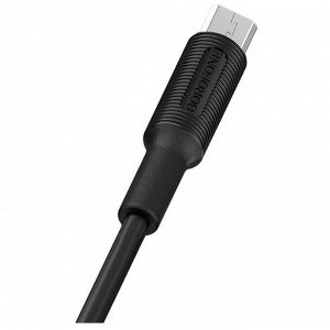 Кабель Borofone BX1, microUSB - USB, 2.4 А, 1 м, PVC оплётка, чёрный