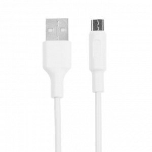 Кабель Hoco X25, microUSB - USB, 2 А, 1 м, PVC оплетка, белый