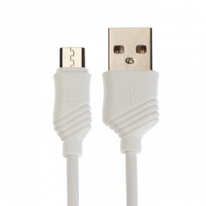 Кабель Hoco X6, USB - Micro-USB, 2.4A, 1 м, ПВХ, плоский, белый