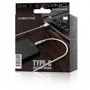 Кабель Borofone BX1, Type-C - USB, 3 А, 1 м, PVC оплётка, белый