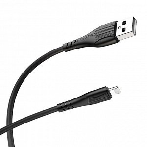 Кабель Borofone BX37, Lightning - USB, 2.4 А, 1 м, PVC оплётка, чёрный