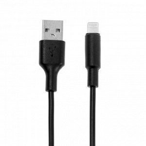 Кабель Hoco X25, Lightning - USB, 2 А, 1 м, PVC оплетка, черный