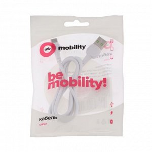Кабель MB mObility, Type-C - USB, 3 А, 1 м, белый