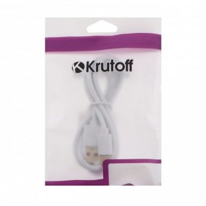 Кабель Krutoff Classic, Type-C - USB, 1.5 А, 1 м, TPE  покрытие, белый