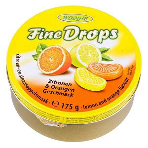 Карамель WOOGIE Fine Drops Лимон/Апельсин ж/б 175 г