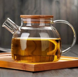 Чайник заварочный с бамбуковой крышкой 1000мл, в п.у.