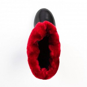 Сапоги детские утеплённые, цвет чёрный/иск.мех МИКС, ПВХ