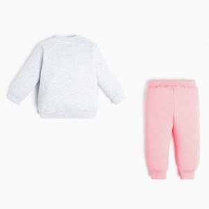 Комплект: джемпер и брюки Крошка Я "Princess", рост, цвет серый/розовый