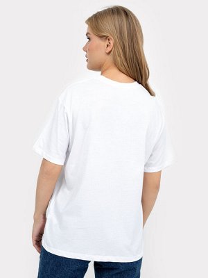 Хлопковая свободная футболка белого цвета