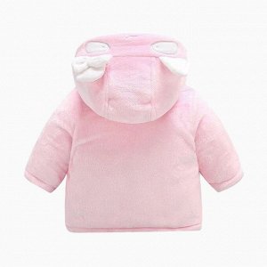 Утепленная кофта с капюшоном для детей, цвет розовый