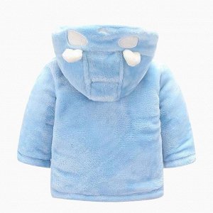 Утепленная кофта с капюшоном для детей, цвет голубой