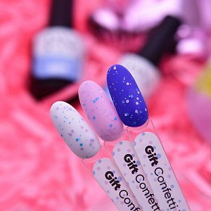 Patrisa Nail Confetti Top Gift -топ матовый  с цветными шестигранниками