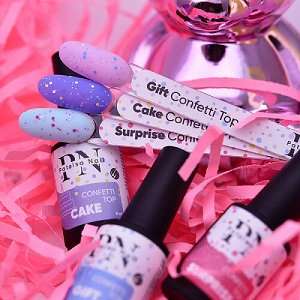 Patrisa Nail Confetti Top Cake -топ матовый с цветными шестигранниками