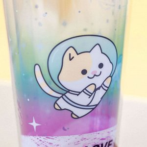 Тамблер "Cat astronaut", pink (400 ml)