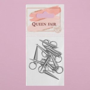 Queen fair Декор для волос «Клин», 4,1 x 1 см, 10 шт, цвет серебристый