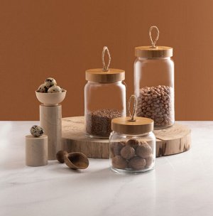 "PSB" WOODY" Банка для хранения с бамбук. крышкой 1,13л
