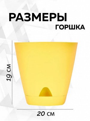 "AMSTERDAM" Горшок с прикорневым поливом d=20см, 4л цв.спелая груша ING6201СГ