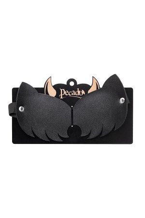Маска Pecado BDSM, с ушками кошки закрытая, натуральная кожа, чёрная