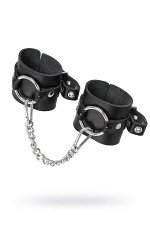 Наручники Pecado BDSM, из толстой кожи с люверсами, натуральная кожа, чёрные