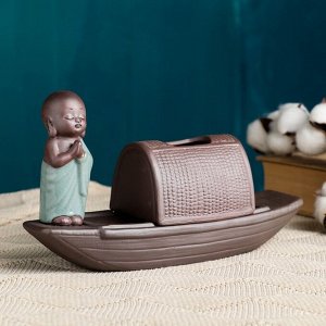 Кашпо "Маленький Будда на лодке" 22х13см