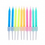 FNtastic Набор свечей для торта, 10 шт, 8 см, парафин, 6 цветов