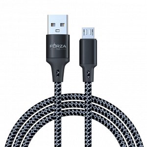 FORZA Кабель для зарядки Футбол Micro USB, 1м, 2А, стикеры в комплекте, 2 цвета, пакет