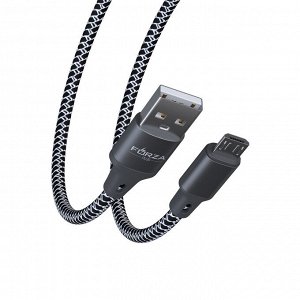FORZA Кабель для зарядки Футбол Micro USB, 1м, 2А, стикеры в комплекте, 2 цвета, пакет