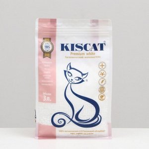 Наполнитель полигелевый Kiscat Premium White, 3 л