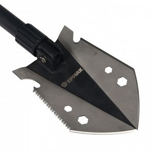 ЕРМАК Лопата складная для выживания, в чехле, (нож/пила + свисток), нерж. сталь, ПВХ
