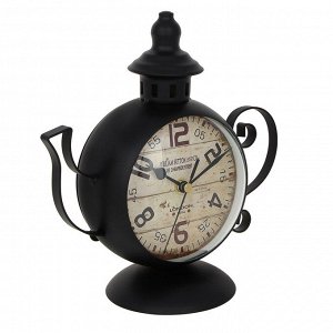 LADECOR CHRONO Часы настольные металлические, 21x10x22 см, 1xAA, цвет черный