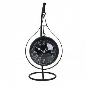 LADECOR CHRONO Часы настольные металлические, 17x16x32 см, 1xAA, цвет черный