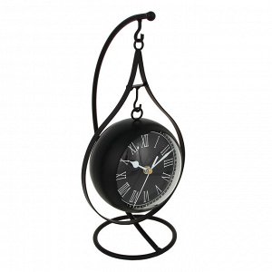 LADECOR CHRONO Часы настольные металлические, 17x16x32 см, 1xAA, цвет черный