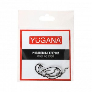 Крючки офсетные YUGANA Wide range worm, № 6, 5 шт.