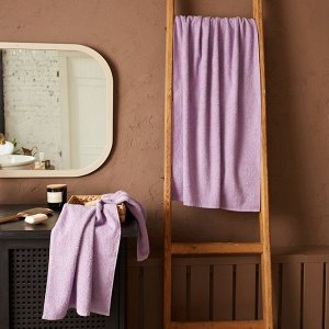 Полотенце махровое «Экономь и Я», 50x90 см, хлопок 100%, лиловое