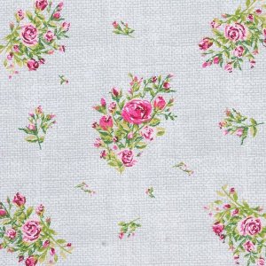 Скатерть Доляна Roses on linen 146х180 см, 100% хлопок, рогожка 164 г/м2