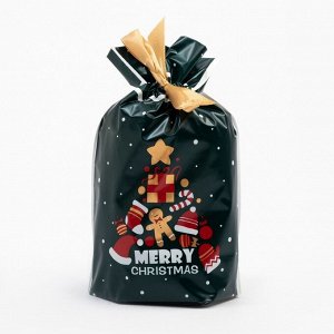 Полотенце махровое Экономь и Я  Merry Christmas 30*60 см, цв. серо-голубой, 70% хл., 30% бамбук, 340