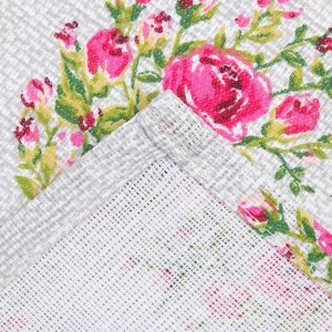 Полотенце Доляна Roses on linen 35х60 см, 100% хл, рогожка 164 г/м2