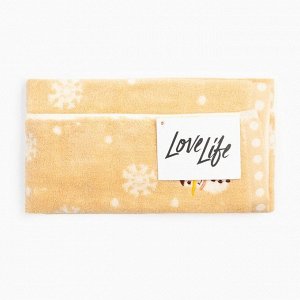 Полотенце махровое LoveLife"Снеговик" 35*75±3 см, цв.желтый, 100% хлопок, 350 г/м2