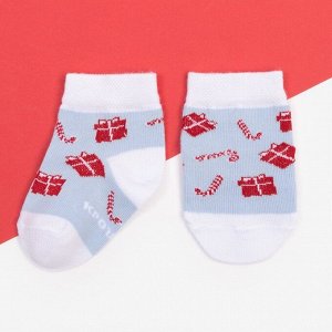 Набор новогодних детских носков Крошка Я «Снеговик», 2 пары, 6-8 см