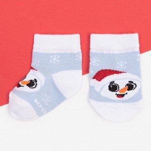 Набор новогодних детских носков Крошка Я «Снеговик», 2 пары.