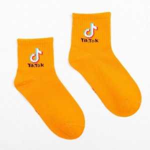 Носки детские TikTok, цвет оранжевый, размер 22 (10-12 лет)