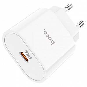 Сетевое зарядное устройство HOCO C94A Metro 1xUSB-C, 3А, PD20W, + USB-C кабель Type-C, 1м, белый